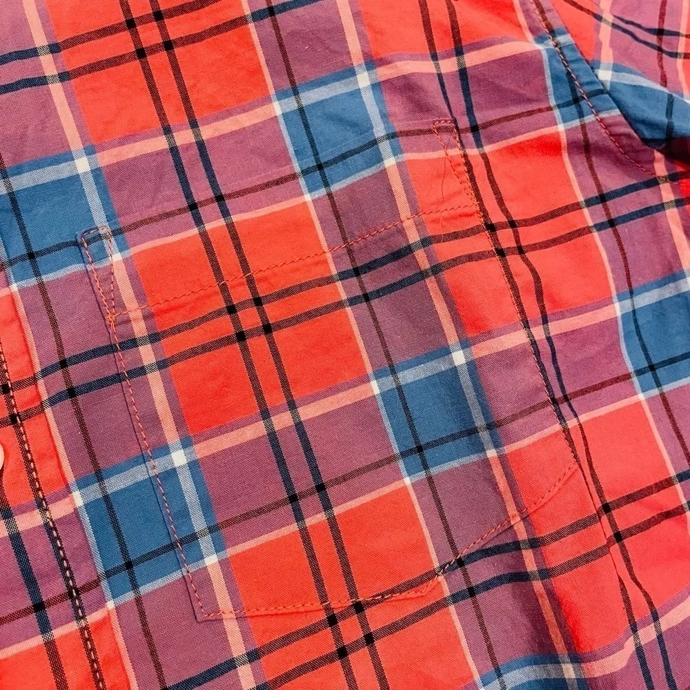 Old Navy Boy’s Multicolor Plaid Short Sleeve Button Down Shirt Size M/8